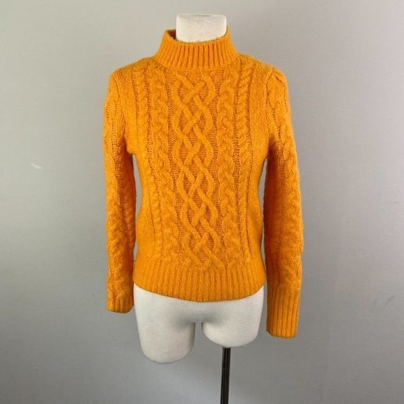 NWT HALOGEN Orange Turtleneck Sweater - Picture 2 of 8